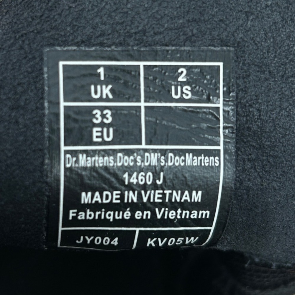 Dr‎ Martens Girls Kids Black Patent Lamper Leather Boots Size 2 Combat - Picture 7 of 7